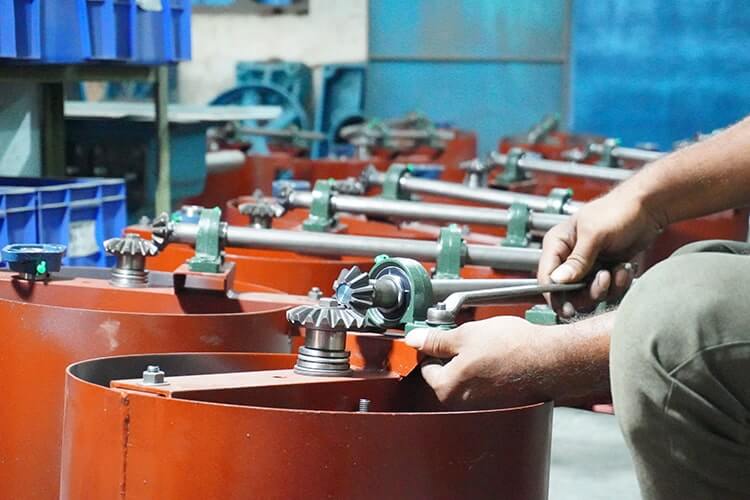 a man working on a machine